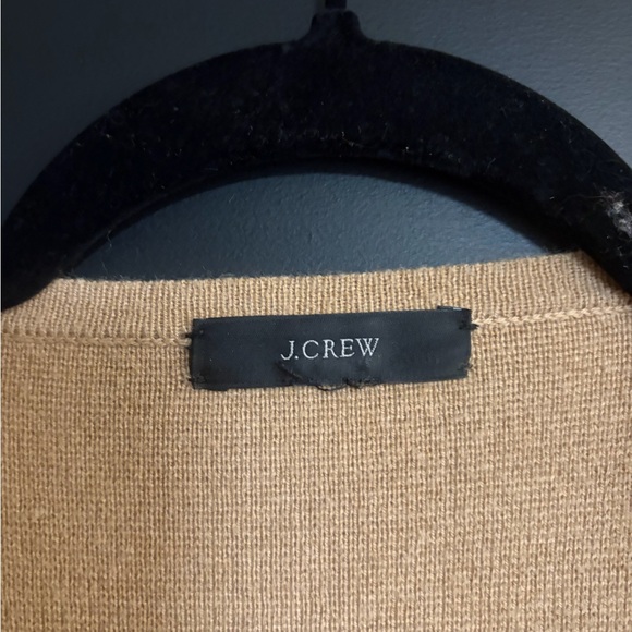J. Crew Juliette Collarless Sweater Blazer Duster Cardigan Jacket Camel Tan - Picture 4 of 5